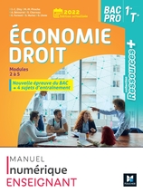 Ressources Plus - ECONOMIE-DROIT 1re Tle Bac Pro - Ed. 2022 - Manuel numérique enseignant