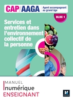 Bloc 1 Services et entretien dans l'env. collectif de la personne CAP AAGA 2024 Numérique enseignant