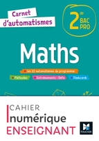 Carnet de réussite - MATHS AUTOMATISMES - 2de Bac Pro - Ed. 2021 - Manuel numérique enseignant