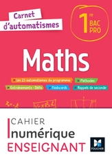 Carnet d'automatismes - MATHS - 1re Bac Pro - Éd. 2022 - Carnet numérique enseignant