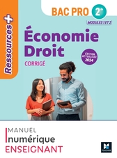 Ressources Plus - ÉCONOMIE-DROIT - 2de Bac Pro - Ed. 2024 - Manuel numérique enseignant