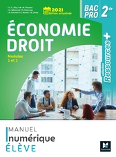 Ressources plus - ECONOMIE DROIT - 2de Bac Pro - Ed. 2021 - Manuel numérique élève