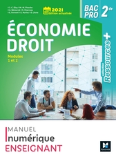 Ressources plus - ECONOMIE DROIT - 2de Bac Pro - Ed. 2021 - Manuel numérique enseignant